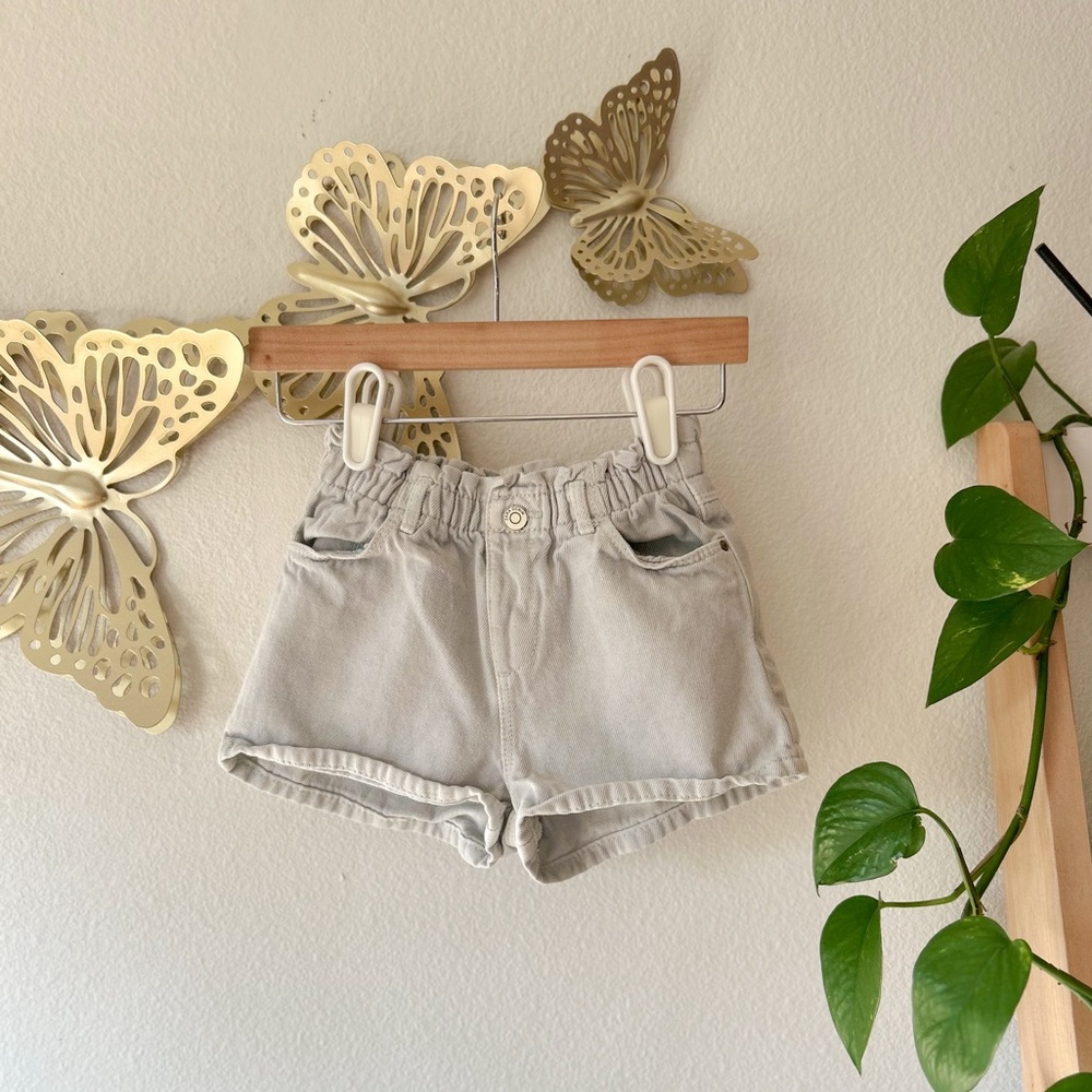 Zara Gray Soft Denim Shorts